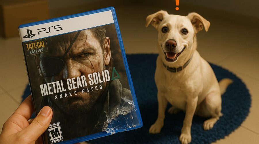 Cachorra destrói cópia de Metal Gear de gamer, mas o final da história é feliz