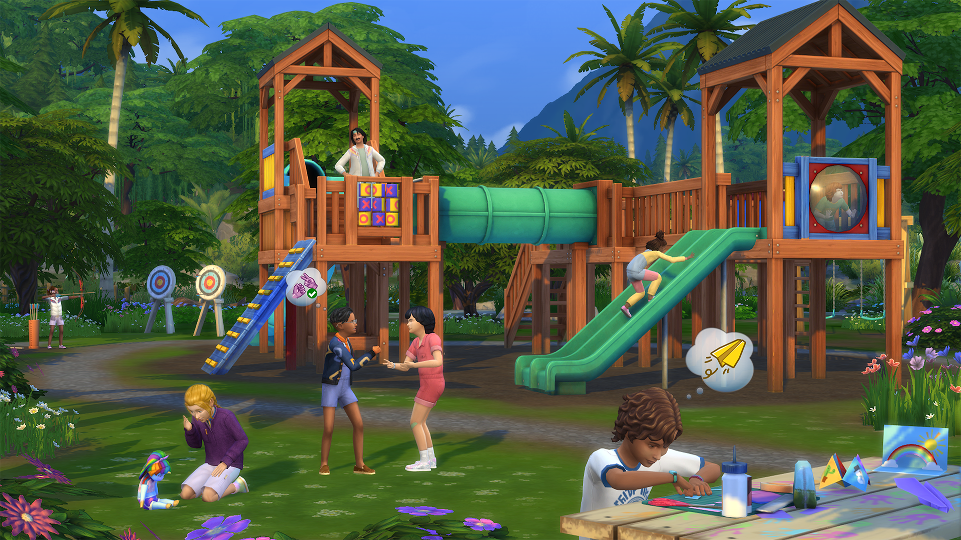 Sims exploram a natureza com gêiseres, caça às borboletas, águas iluminadas por águas-vivas e peneiração de rios em The Sims 4.