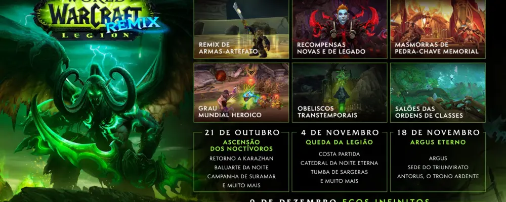 World of Warcraft Legion Remix chega em outubro com novidade