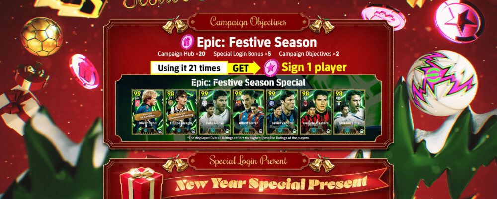 Campanha da Temporada Festiva está disponível em eFootball