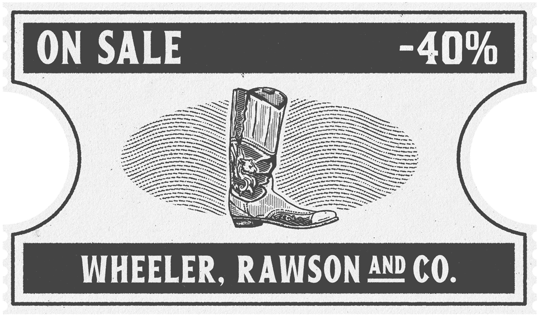 Botas, Camisas e Vestidos. 40% de desconto.