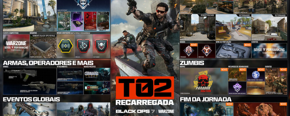 Detalhes da Temporada 2 Recarregada de Call of Duty: Black Ops 7 e Warzone; teste gratuito