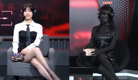 Comentarista de Esports aparece coberta de tinta preta após críticas por suposta saia “reveladora”