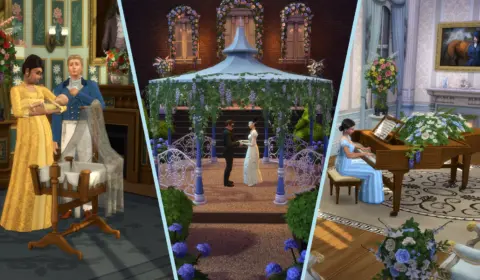 Bridgerton no The Sims 4: kits de baile de máscaras chegam em maio