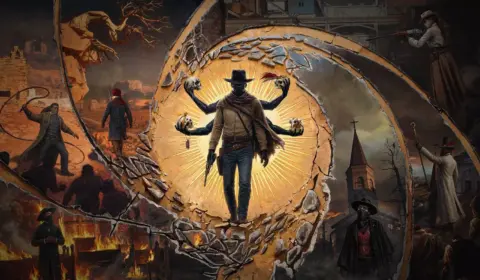 Guns of Eschaton mistura FPS, soulslike e faroeste