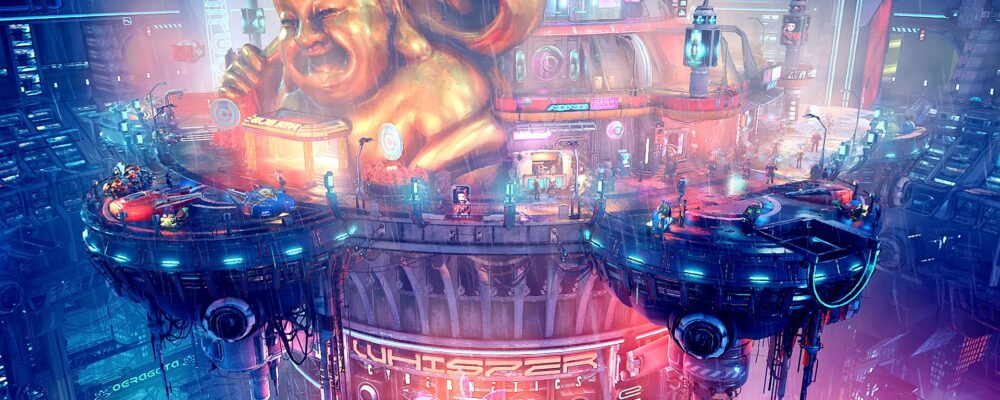 The Ascent faz cinco anos e finalmente chama o técnico para consertar o elevador cyberpunk