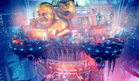 The Ascent faz cinco anos e finalmente chama o técnico para consertar o elevador cyberpunk